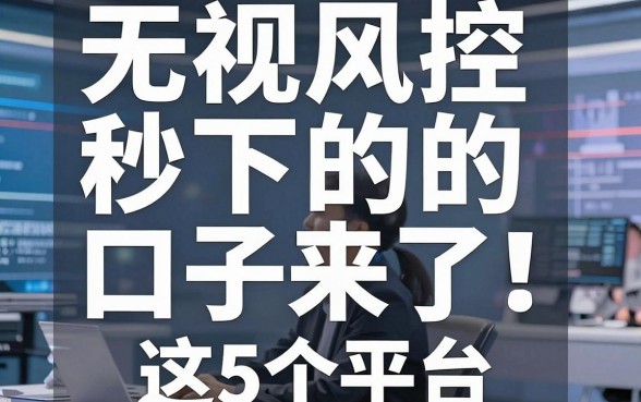 无视风控秒下的口子来了!这5个平台通过率高得吓人