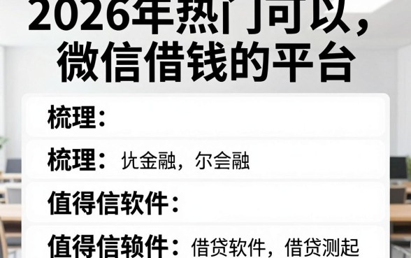 2026年热门可以微信借钱的平台，梳理五个值得信赖的借贷软件