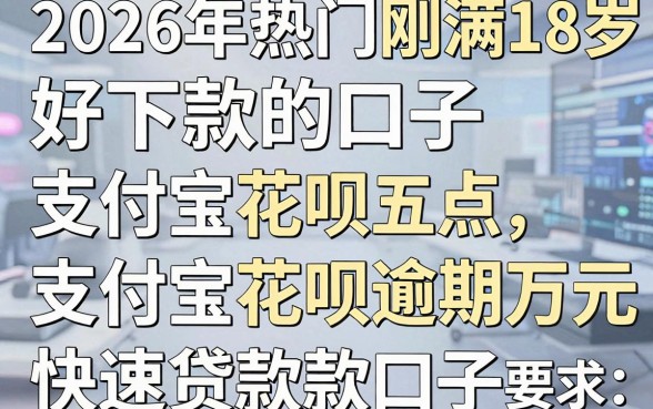 2026年热门刚满18岁好下款的口子,盘点五个支付宝花呗逾期万元快速贷款口子