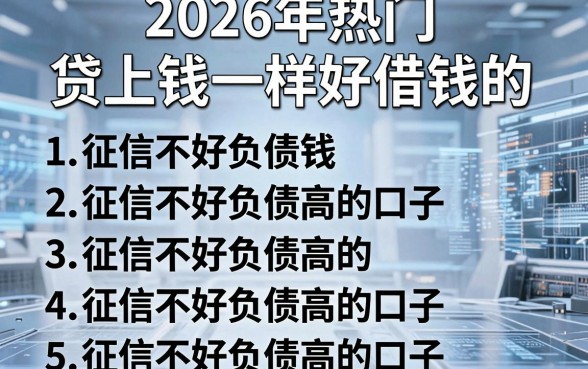 2026年热门和贷上钱一样好借钱的,罗列五个征信不好负债高的口子