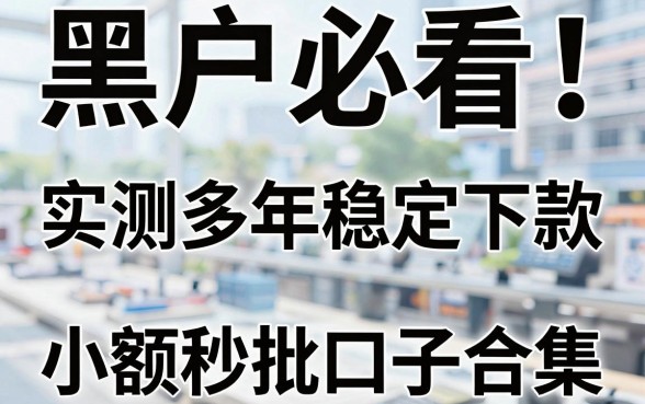 黑户必看!实测多年稳定下款的小额秒批口子合集