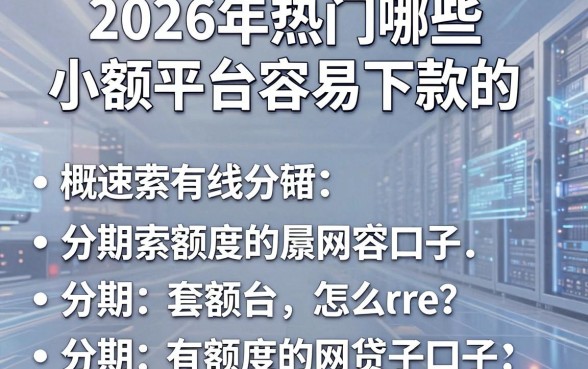 2026年热门哪些小额平台容易下款的，概括五个分期有额度的网贷口子