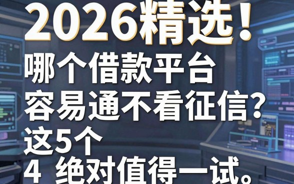 2026精选!哪个借款平台容易通吃不看征信?这5个绝对值得一试