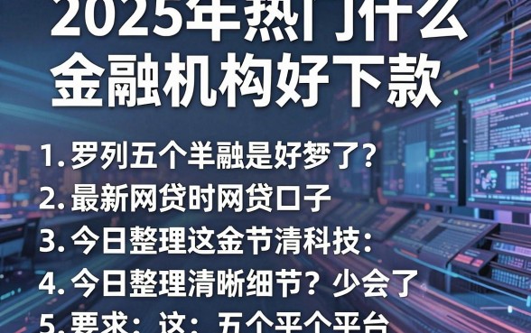 2025年热门什么金融机构好下款,罗列五个最新网贷口子今日整理这五个平台