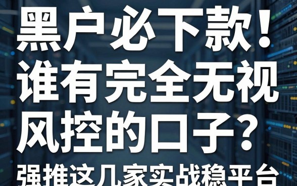黑户必下款！谁有完全无视风控的口子？强推这几家实战稳平台