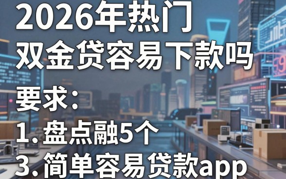 2026年热门双金贷容易下款吗,盘点5个简单容易贷款app