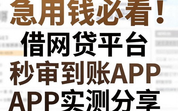 急用钱必看！这几家借网贷平台秒审到账APP实测分享