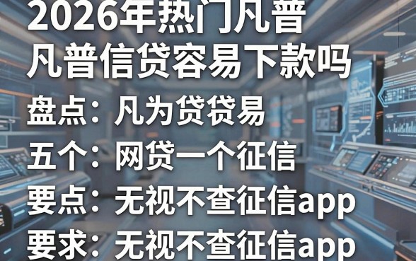 2026年热门凡普信贷容易下款吗,盘点五个网贷无视不查征信app
