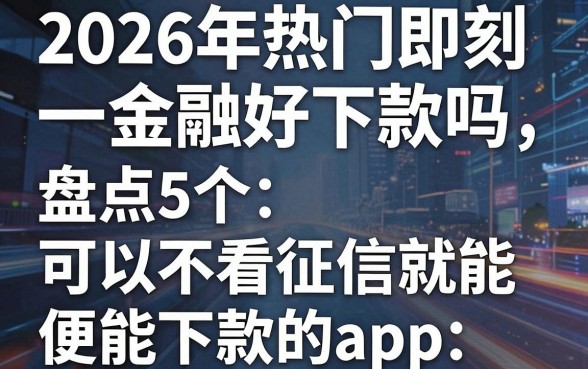 2026年热门即刻金融好下款吗,盘点5个可以不看征信就能下款的app