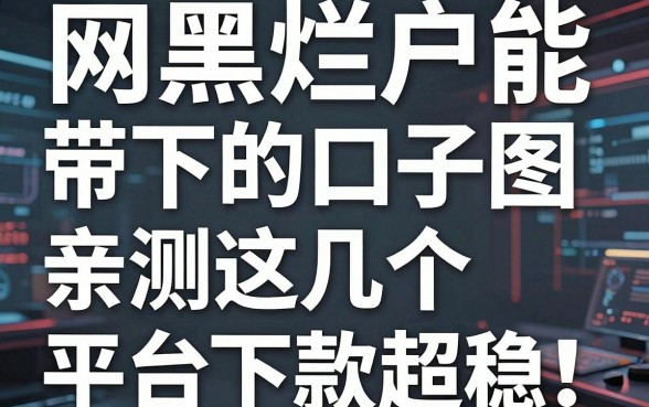 网黑烂户能下的口子带图片，亲测这几个平台下款超稳！