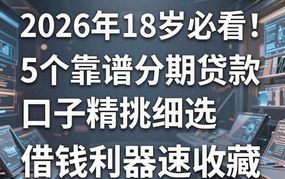 2026年18岁必看!5个靠谱分期贷款口子精挑细选,借钱利器速收藏