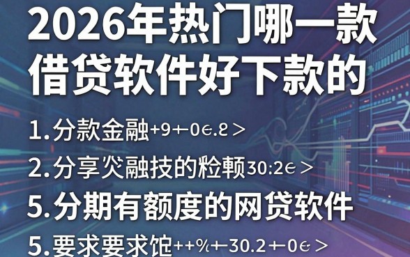 2026年热门哪一款借贷软件好下款的,分享5个分期有额度的网贷软件