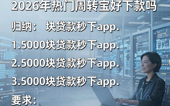 2026年热门周转宝好下款吗，归纳五个5000块贷款秒下app