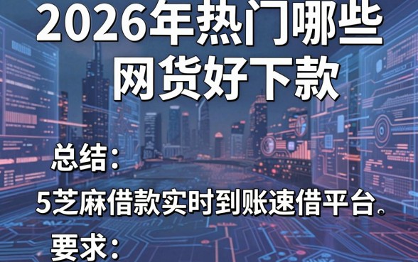 2026年热门哪些网货好下款，总结5个芝麻借款实时到账速借平台