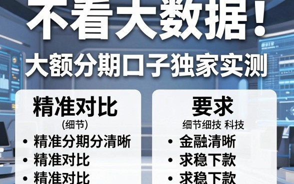 不看大数据!大额分期口子独家实测,精准对比求稳下款