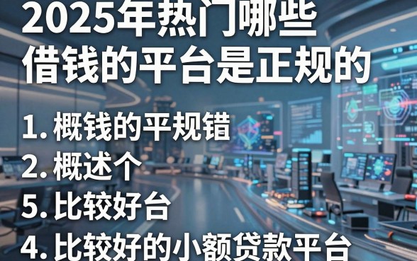 2025年热门哪些借钱的平台是正规的，概括5个比较好的小额贷款平台