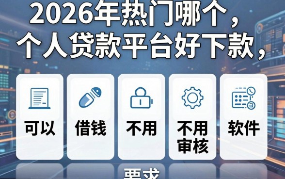 2026年热门哪个个人贷款平台好下款，梳理五个可以借钱不用审核的软件