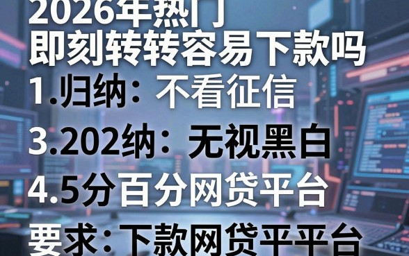 2026年热门即刻转转容易下款吗，归纳五个不看征信无视黑白百分百下款网贷平台
