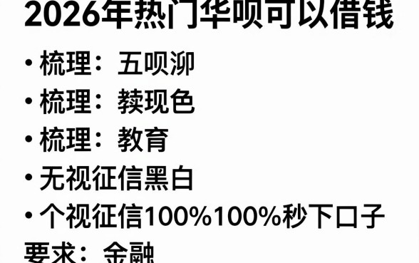 2026年热门华呗可以借钱,梳理五个无视征信黑白100%秒下口子