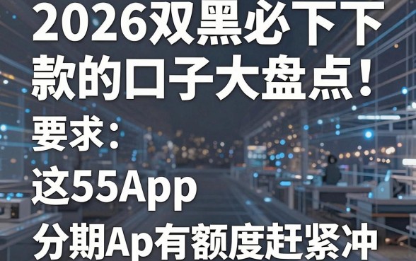 2026双黑必下款的口子大盘点:这5个分期App有额度赶紧冲!