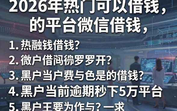 2026年热门可以借钱的平台微信借钱,罗列5个黑户当前逾期秒下5万平台