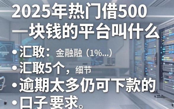2025年热门借500块钱的平台叫什么，汇总5个逾期太多仍可下款的口子