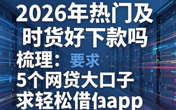 2026年热门及时货好下款吗,梳理5个网贷大口子轻松借app