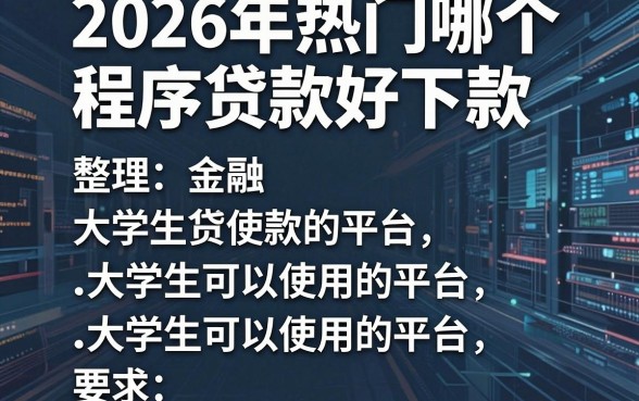 2026年热门哪个程序贷款好下款，整理5个大学生可以使用的平台