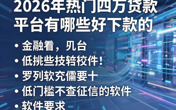 2026年热门四万贷款平台有哪些好下款的,罗列五个低门槛不查征信的软件