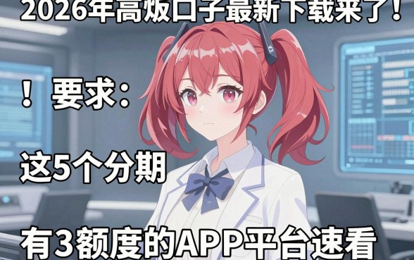 2026年高炮口子最新下载来了！这5个分期有额度的APP平台速看