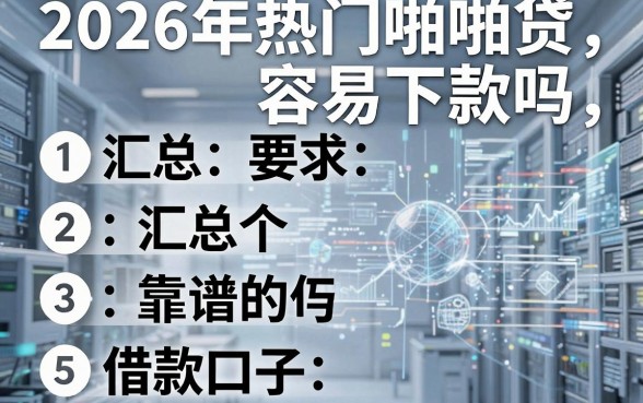 2026年热门啪啪贷容易下款吗,汇总五个靠谱的借款口子