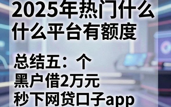 2025年热门什么平台有额度，总结五个黑户借2万元秒下网贷口子app