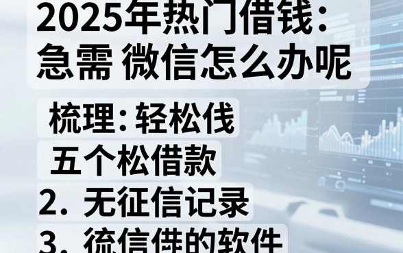 2025年热门借钱急需微信怎么办呢,梳理五个轻松借款无征信记录的软件