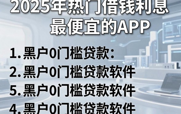 2025年热门借钱利息最便宜的APP，整理5个黑户0门槛贷款软件