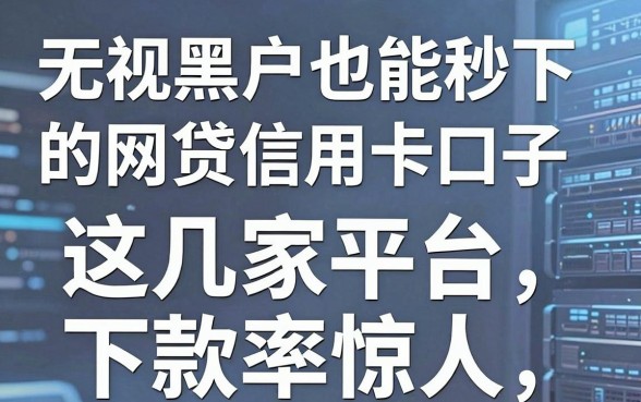 无视黑户也能秒下的网贷信用卡口子,这几家平台下款率惊人!