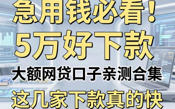 急用钱必看!5万好下款的大额网贷口子亲测合集,这几家下款真的快!