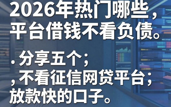 2026年热门哪些平台借钱不看负债,分享五个不看征信网贷平台放款快的口子