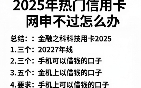 2025年热门信用卡网申不过怎么办,总结五个手机上可以借钱的口子
