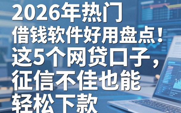 2026年热门借钱软件好用盘点：这5个网贷口子，征信不佳也能轻松下款！