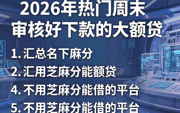 2026年热门周末审核好下款的大额贷,汇总五个不用芝麻分能借的平台