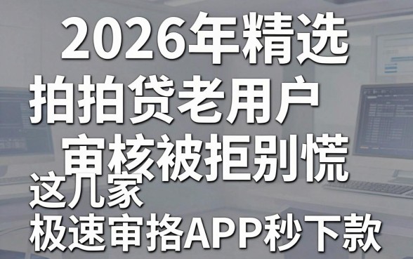 2026年精选:拍拍贷老用户审核被拒别慌,这几家极速审核APP秒下款!