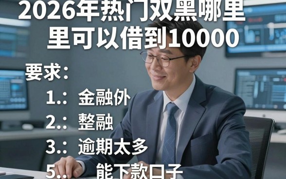 2026年热门双黑哪里可以借到10000，整合5个逾期太多能下款口子