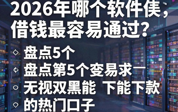 2026年哪个软件借钱最容易通过？盘点5个无视双黑能下款的热门口子