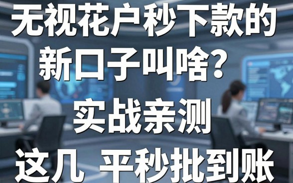 无视花户秒下款的新口子叫啥？实战亲测，这几家平台秒批到账！