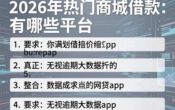 2026年热门商城借款有哪些平台,整合5个真正无视逾期大数据的网贷app