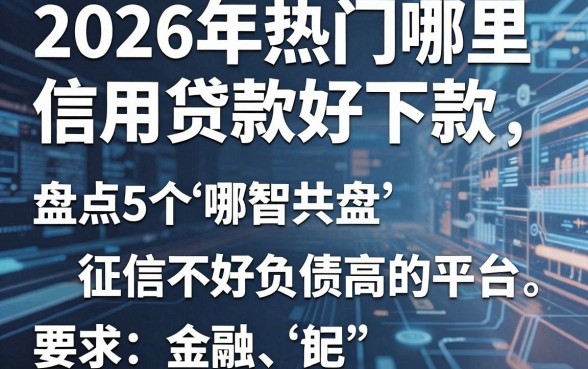 2026年热门哪里信用贷款好下款,盘点5个征信不好负债高的平台