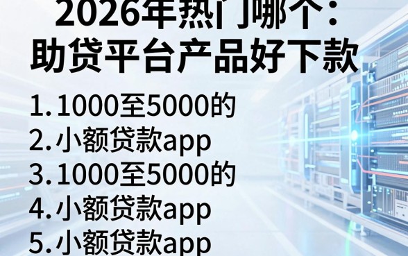 2026年热门哪个助贷平台产品好下款，罗列5个1000至5000的小额贷款app