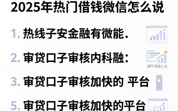 2025年热门借钱微信怎么说,汇总五个审贷口子审核加快的平台