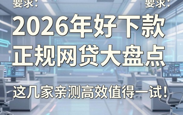 2026年好下款的正规网贷大盘点，这几家亲测高效值得一试！
