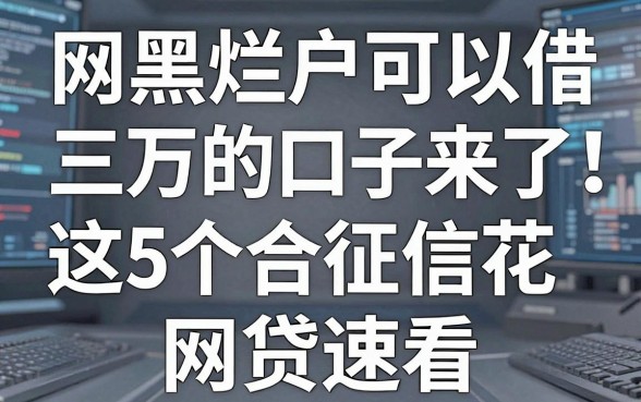 网黑烂户可以借三万的口子来了!这5个适合征信花的网贷速看